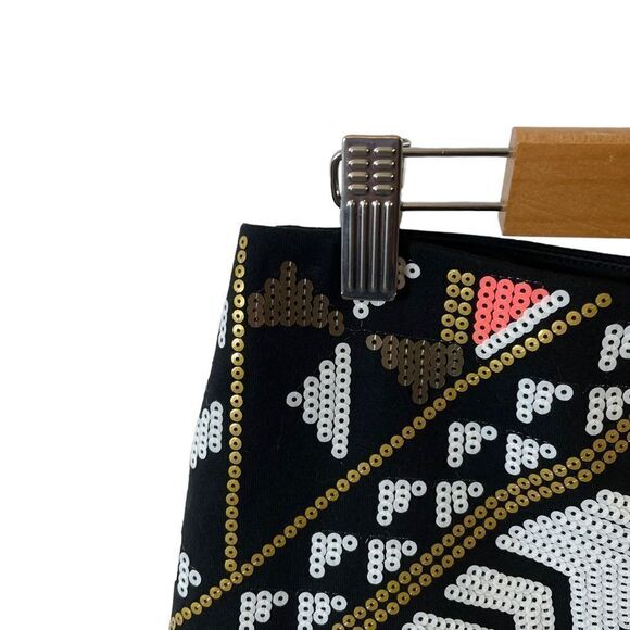 Express Beaded Aztec Mini Skirt Size S/P - Picture 3 of 7